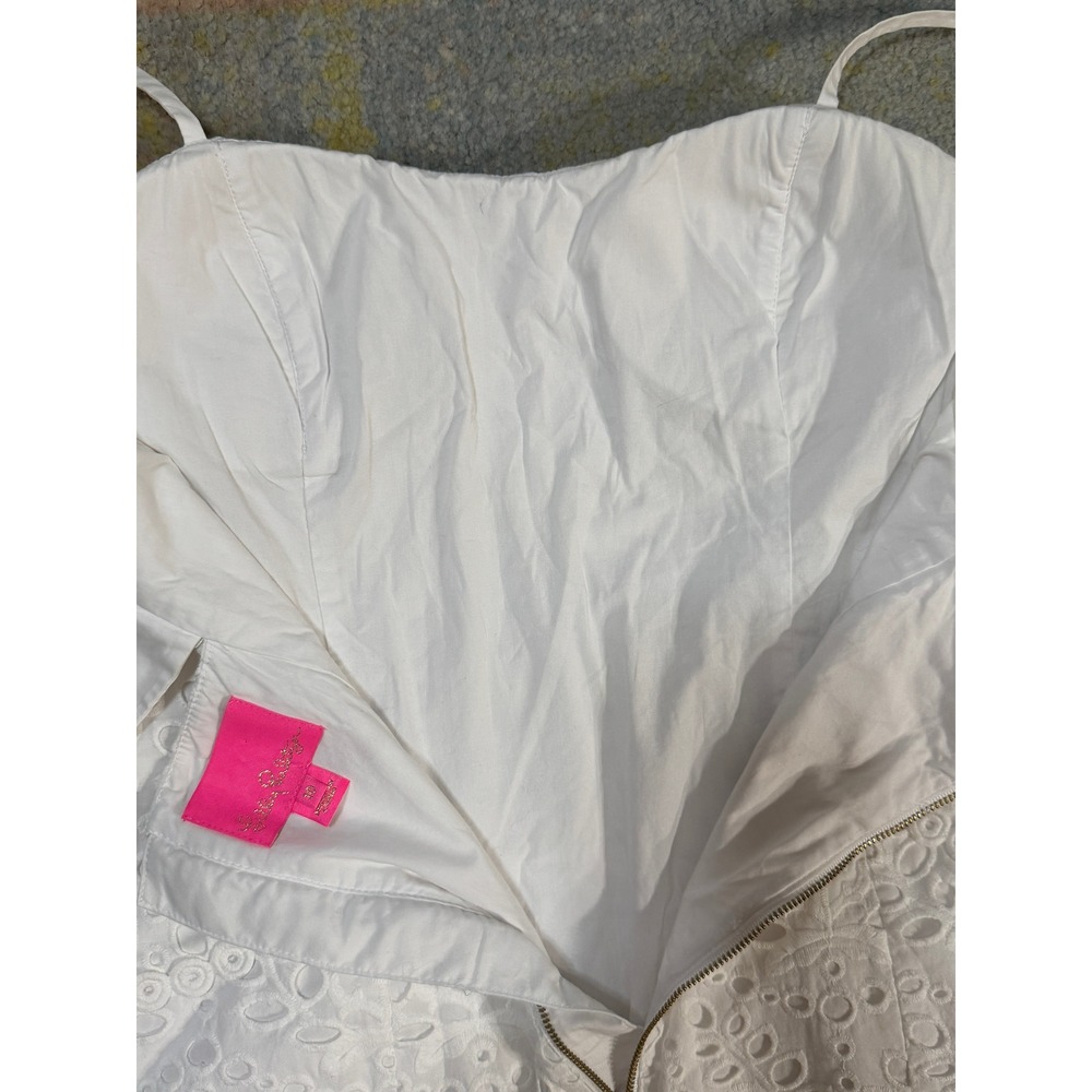 Lilly Pulitzer Shelli Stretch Eyelet Mini Sheath Dress Womens 10 Fitted Resort - Picture 10 of 12